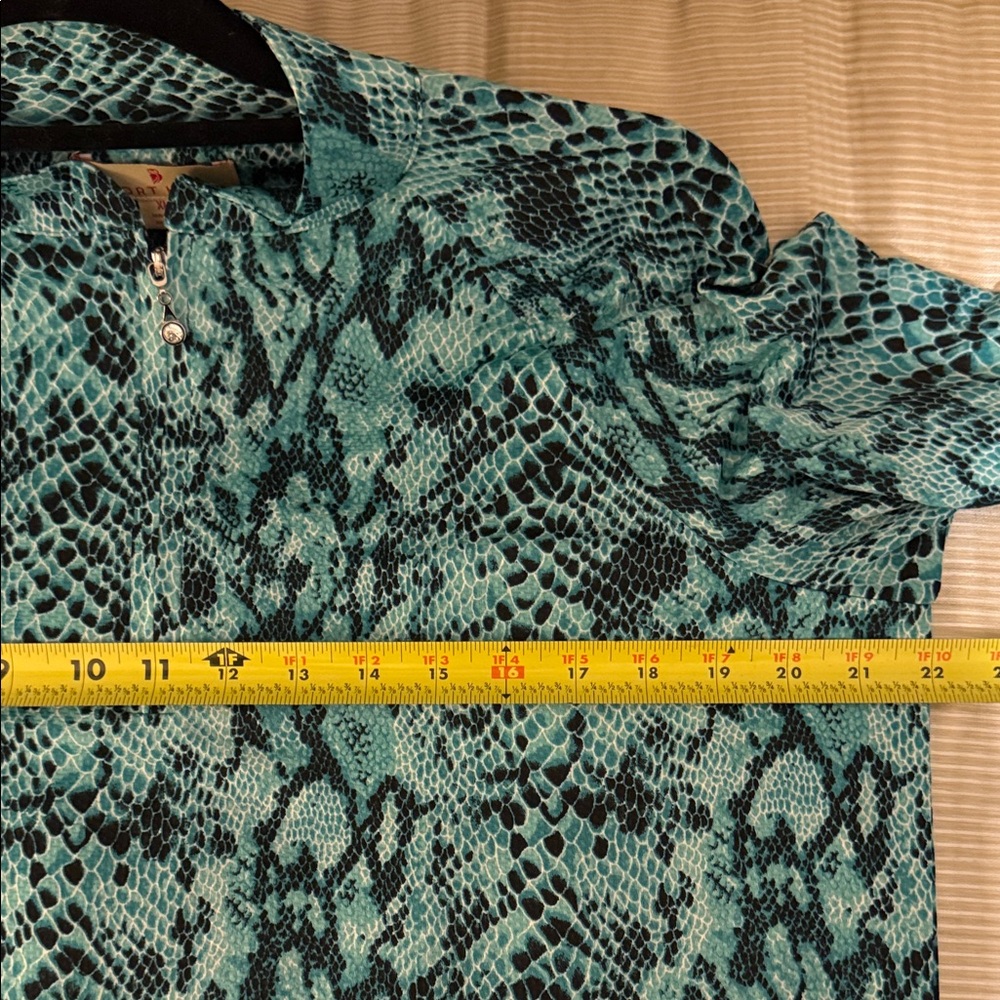 Sport Haley Teal and Black Snake Print quarter zip - Picture 5 of 6